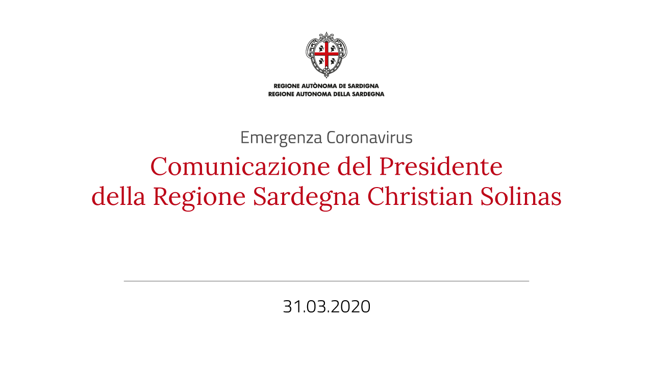 31.03 Comunicazioni del Presidente della Regione Christian Solinas
