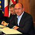 Presidente Cappellacci Assessore La Spisa firma accordo qiuadro Comune e Provincia Sassari
