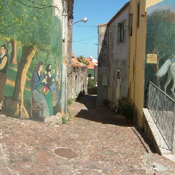 Villanova Monteleone, piazza Filomena Cherchi: particolare dei murales [360x360]