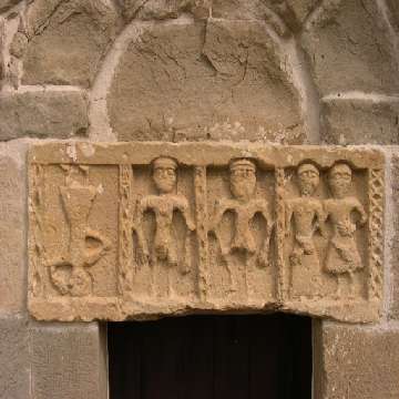 Siddi, chiesa di San Michele Arcangelo: fregio dell'architrave [360x360]
