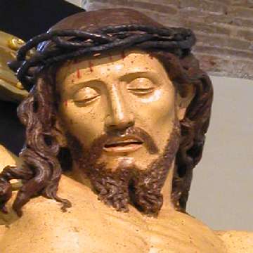 Alghero, chiesa della Misericordia: particolare della testa del Cristo [360x360]