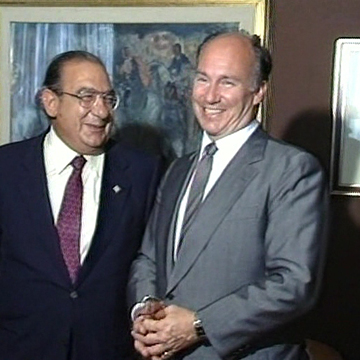 Incontro tra l’Aga Khan e il presidente Mario Melis